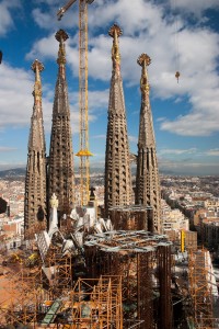 Pohľad z jednej z veží Sagrada Família, Barcelona